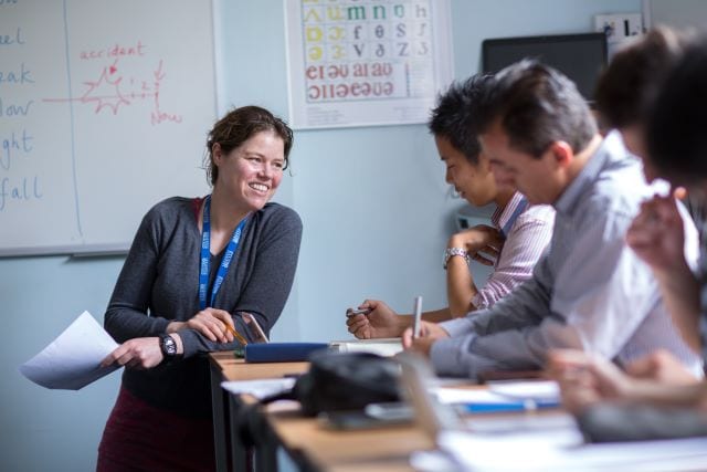 International students in English language lessons at Studio Cambridge