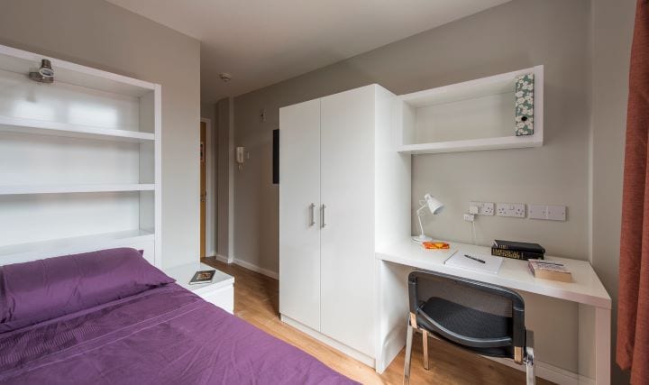 A single en-suite bedroom at Tripos Court. Tripos Court is our residential accomdation for over 18s.