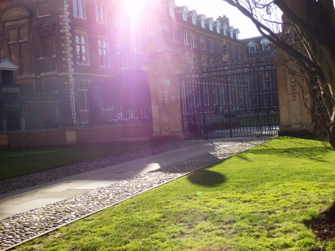 Front gate of St. Cat's College, of University of Cambridge